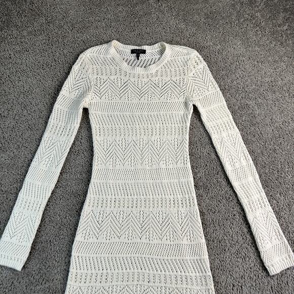 rag & bone Renee Mini Dress Womens Extra Small Ivory Crochet Cotton Blend Ladies - Picture 3 of 10